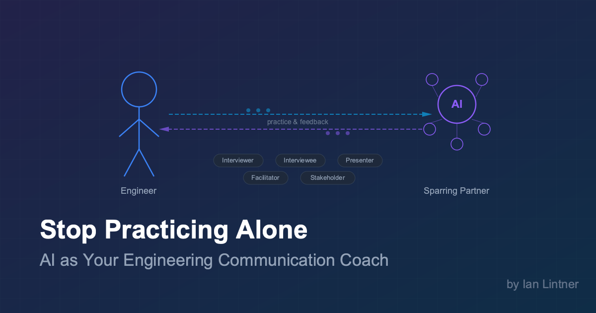 Engineer and AI sparring partner exchanging practice and feedback across interview roles