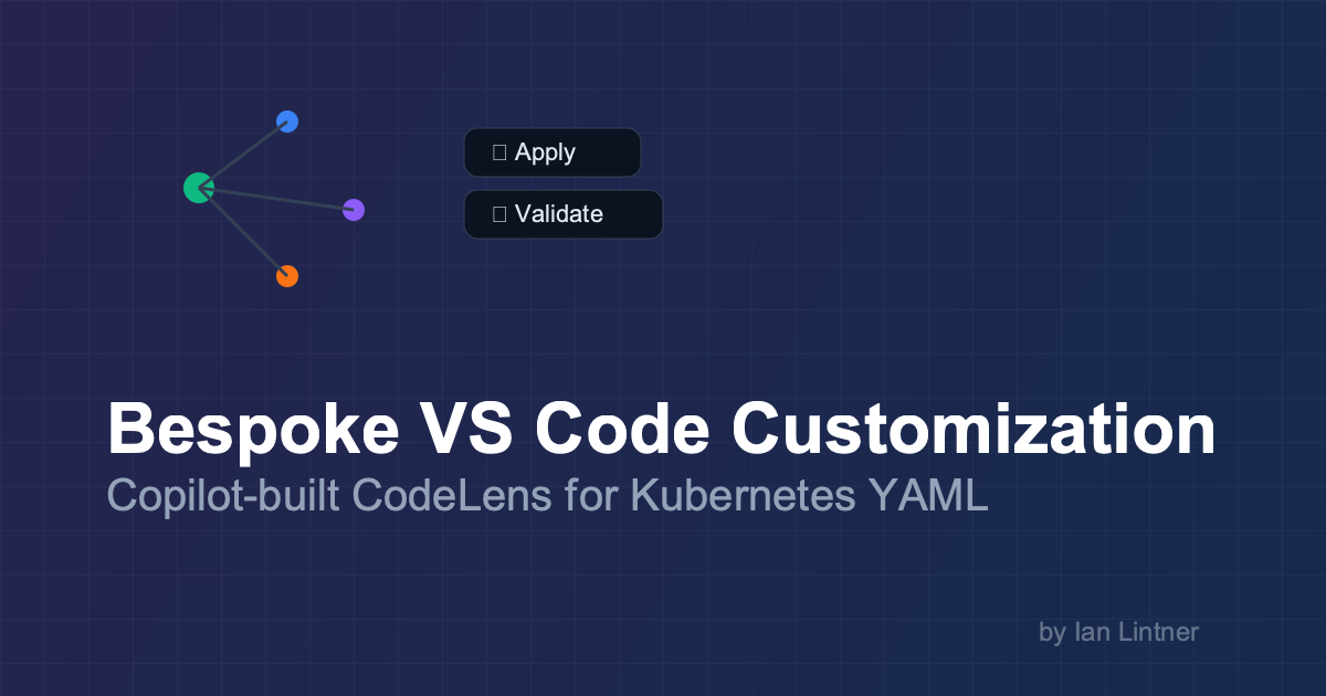 Bespoke VS Code customization for Kubernetes: CodeLens apply/validate + right-click menus
